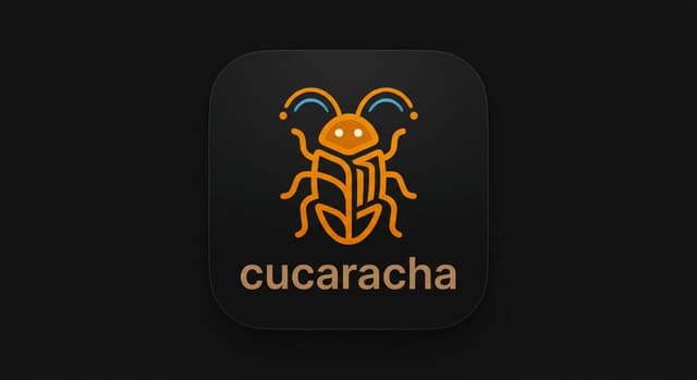 Cucaracha logo — stylized cockroach mark